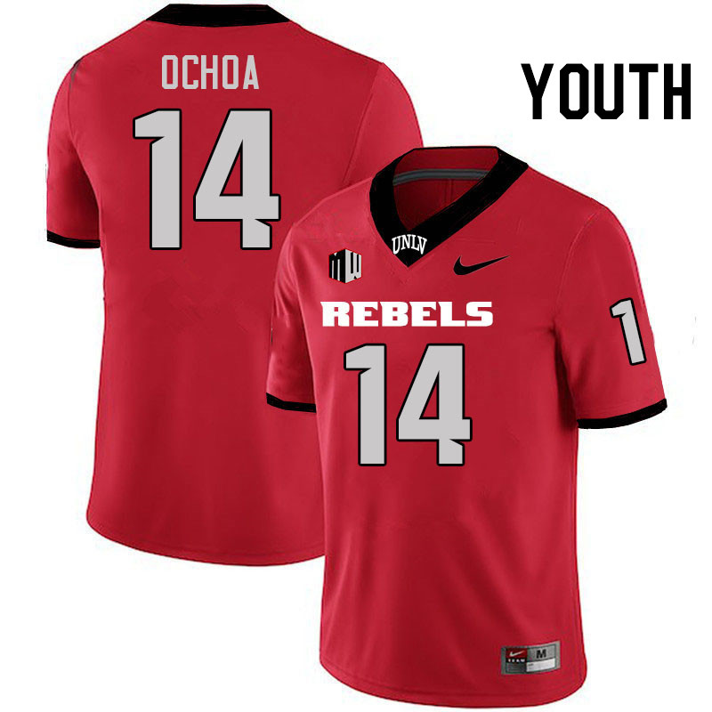Youth #14 Gael Ochoa UNLV Rebels College Football Jerseys Stitched-Scarlet